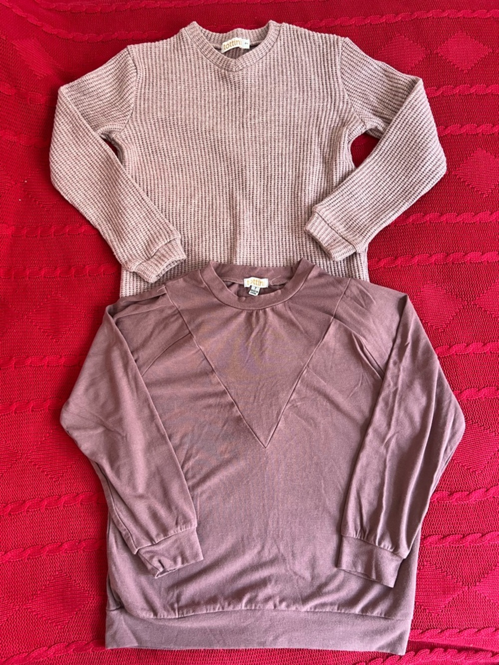 Mauve Ribbed and Dusty Rose Pullover Sweaters - 2-Pack